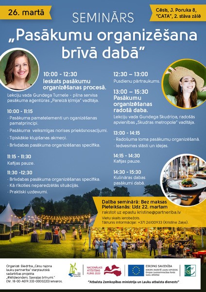 Seminārs "Pasākumu organizēšana brīvā dabā”