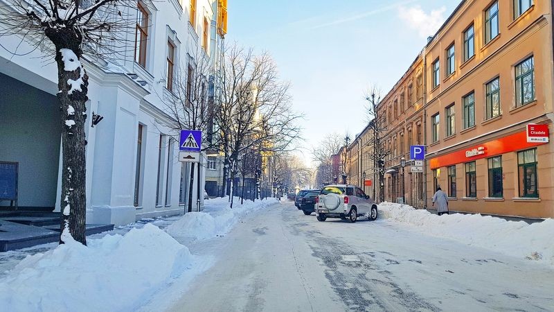 Sniega izvešana no Cēsu pilsētas