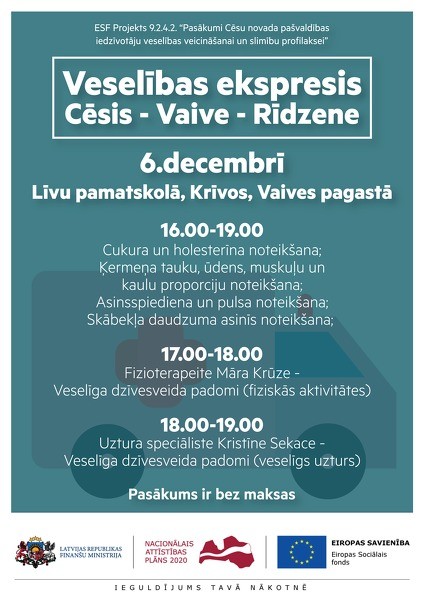 Veselības ekspresis Cēsis - Vaive - Rīdzene