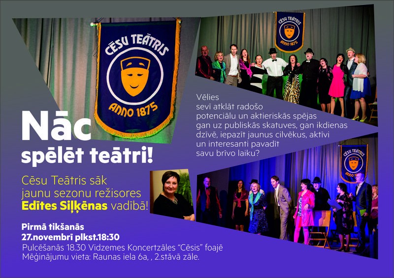 Cēsu Teātris sāk jaunu sezonu režisores Edītes Siļķēnas vadībā