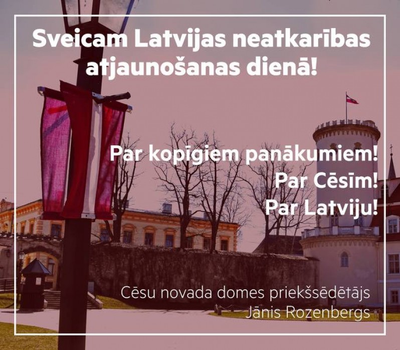 Sveicam Latvijas neatkarības atjaunošanas dienā!