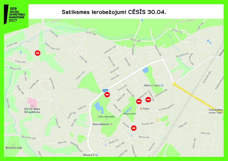 Satiksmes ierobežojumi SEB MTB maratona laikā