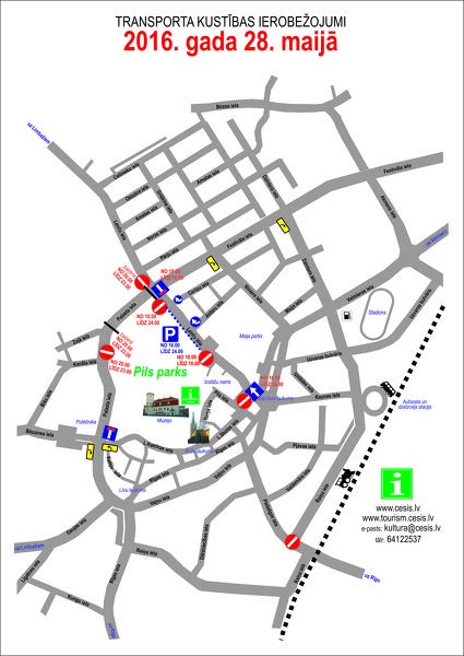 Satiksmes ierobežojumi sestdien, 28.maijā