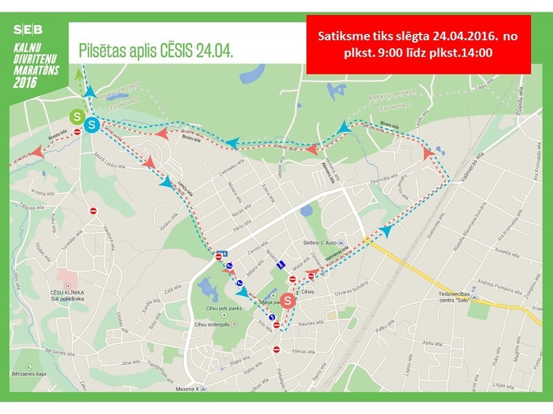Satiksmes ierobežojumi SEB Latvijas MTB maratona 1.posma laikā