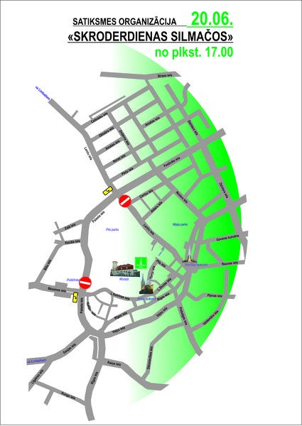 Satiksmes ierobežojumi izrādes "Skroderdienas Silmačos" laikā