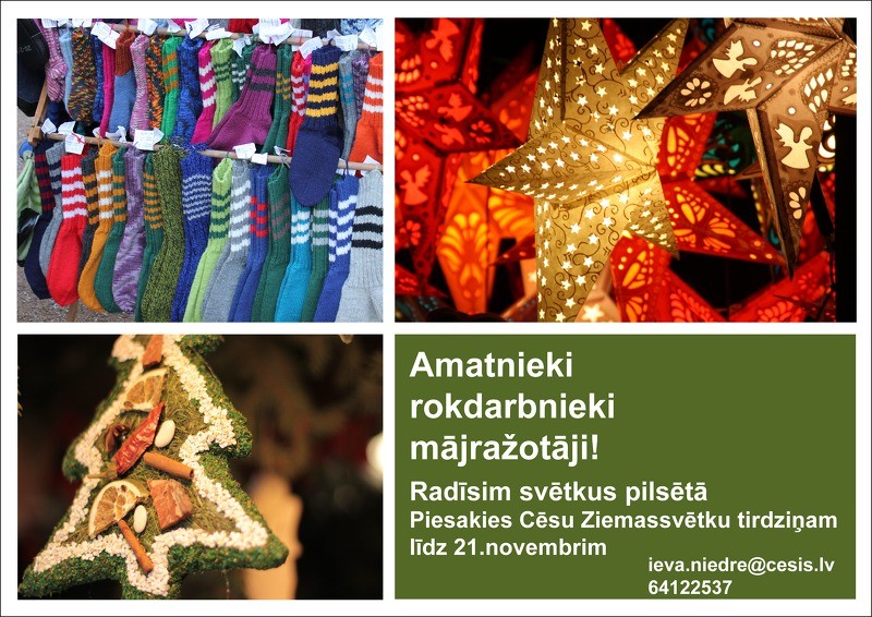 Ikkatrs aicināts pieteikties Cēsu Ziemassvētku tirdziņam