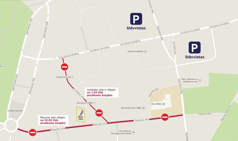 31.maijā ierobežota satiksme Raunas un Izstādes ielā