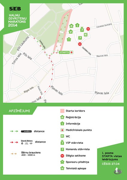 Satiksmes ierobežojumi SEB MTB maratona laikā 27. aprīlī