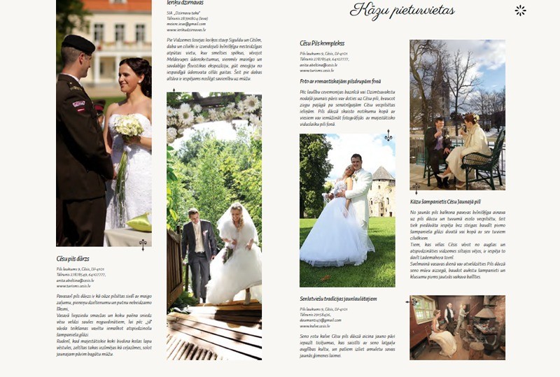 Izdota brošūra „Idejas kāzām Cēsīs un apkārtnē”