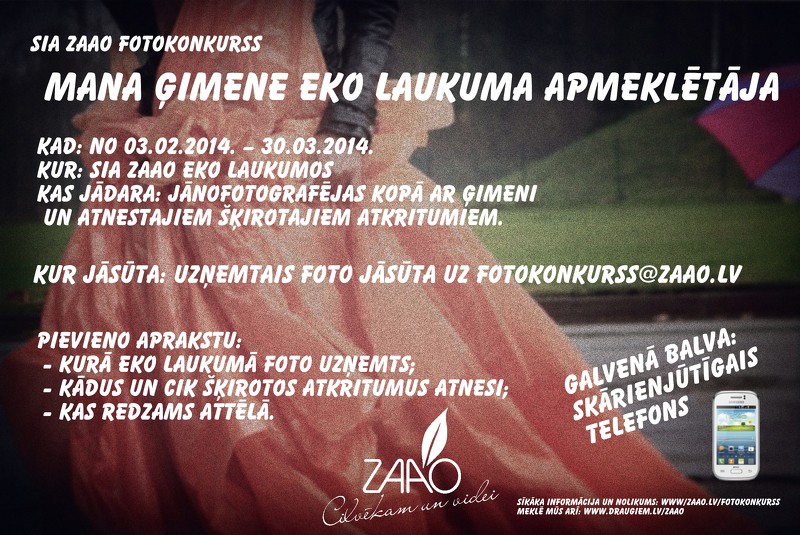 ZAAO izsludina fotokonkursu „Mana ģimene EKO laukuma apmeklētāja”