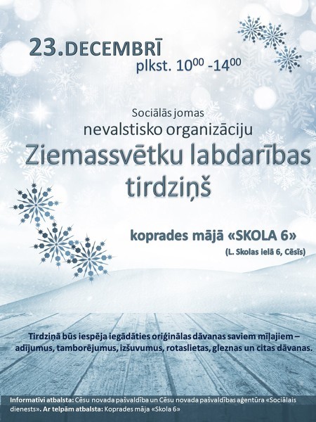 Sociālās jomas nevalstisko organizāciju Ziemassvētku labdarības tirdziņš