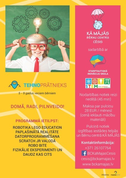 Robotikas un programmēšanas nodarbības bērniem "Tehnoprātnieks"