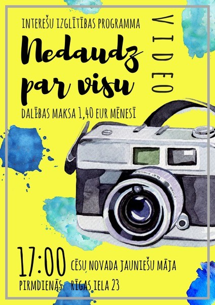 Foto un video veidošanas nodarbības Jauniešu mājā