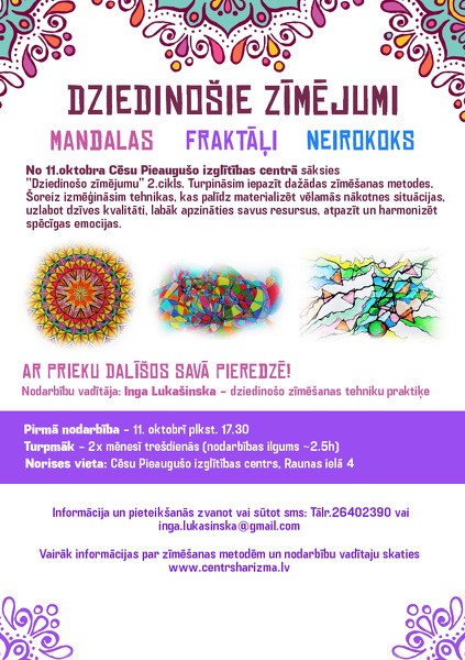 Dziedinošie zīmējumi: mandalas, fraktāļi, neirokoks