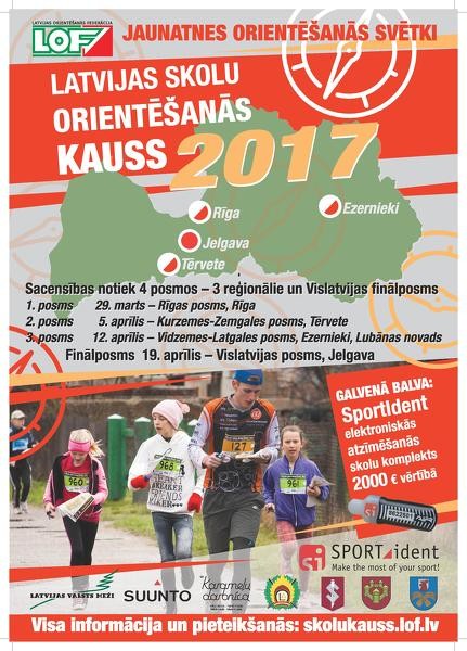Skolēnus aicina piedalīties sacensībās "Latvijas Skolu orientēšanās kauss"