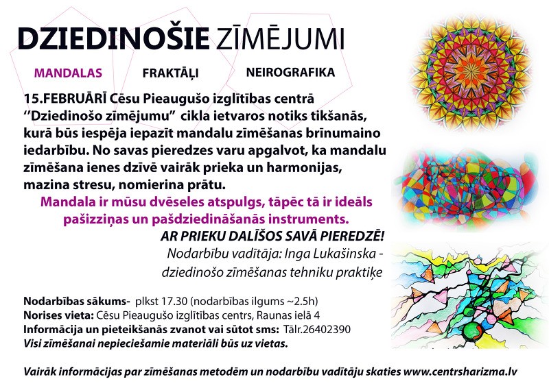 Dziedinošie zīmējumi. Mandalas.