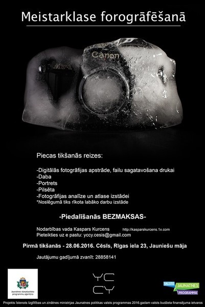 Biedrība “Youth for City – City for Youth” aicina uz fotografēšanas meistarklasēm!