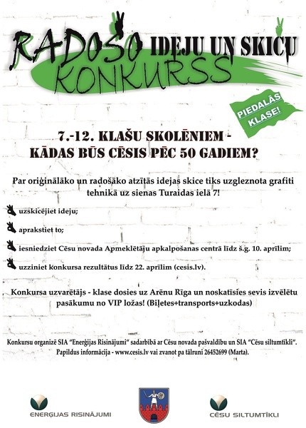 Jauns radošo ideju konkurss Cēsu novada skolēniem