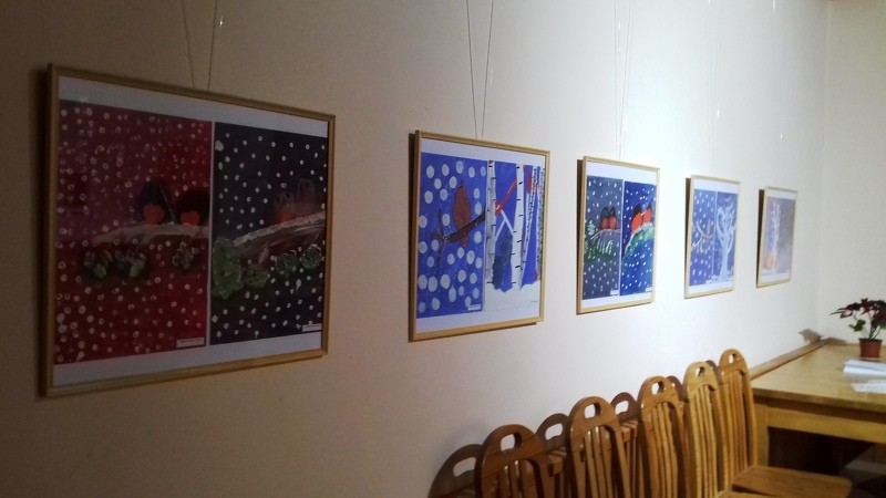 Bērnu mākslas darbu izstāde “Ziemā”