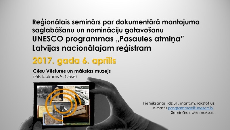 Muzejus, arhīvus un bibliotēkas aicina pieteikties semināram par dokumentārā mantojuma saglabāšanu Cēsīs