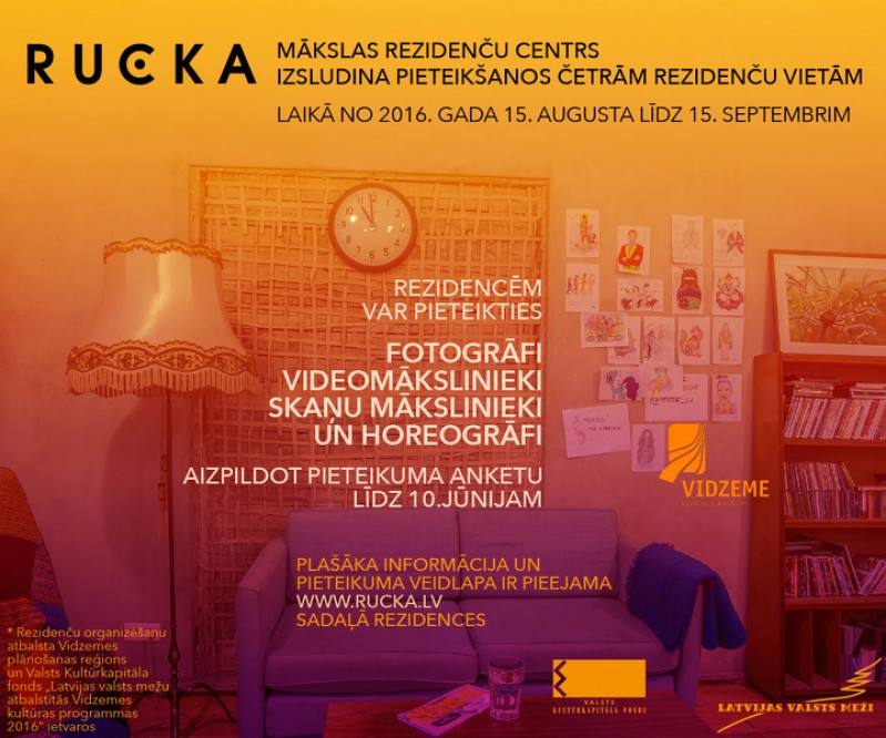 Ruckas mākslas rezidenču centrs izsludina pieteikšanos četrām rezidenču vietām