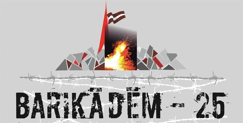 Barikādes Rīgas ielas namu skatlogos