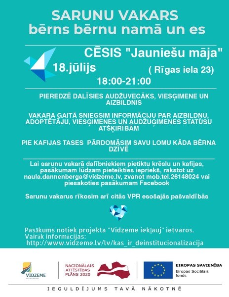 Sarunu vakars "bērns bērnu namā un es" Cēsīs