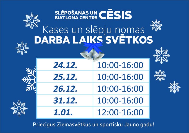 Cēsu Olimpiskā darba laiks svētkos