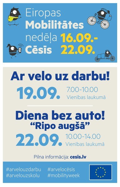 Pārvietojies gudri! Eiropas Mobilitātes nedēļa Cēsīs