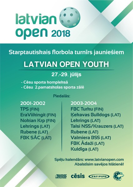 Nedēļas nogalē Cēsīs notiks starptautisks jauniešu florbola turnīrs