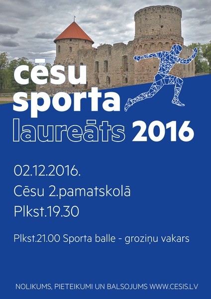 Aicina izvirzīt kandidātus "Cēsu Sporta laureāts 2016" nominācijām