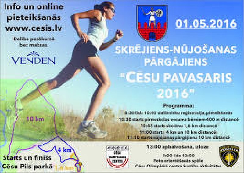 Skrējiena "Cēsu pavasaris 2016" rezultāti
