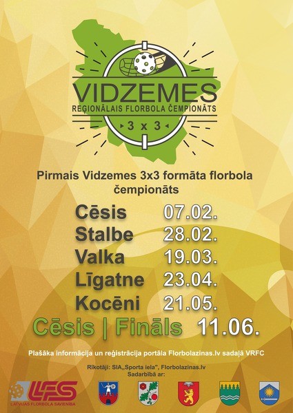 Vidzemes reģionālais čempionāts florbolā 3x3 formātā