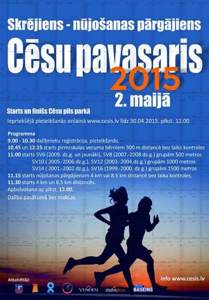 Skrējiena "Cēsu pavasaris 2015" rezultāti