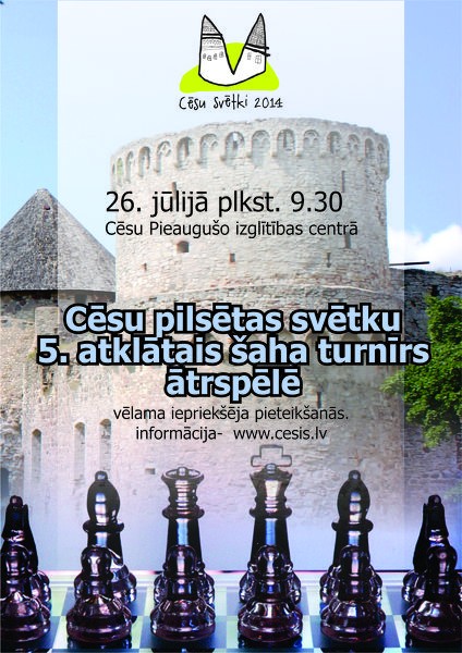 Notiks 5.Cēsu pilsētas svētku atklātais šaha turnīrs