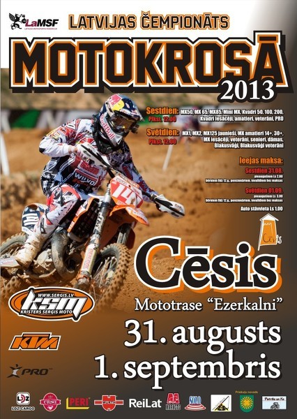 Nedēļas nogalē Cēsīs motokross