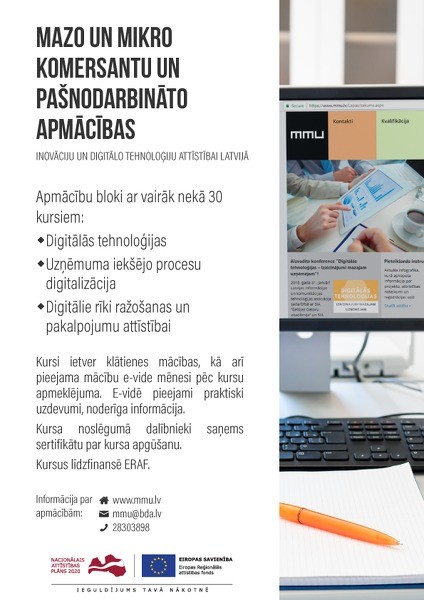 LIKTA piedāvā mazo un mikro uzņēmumu apmācības