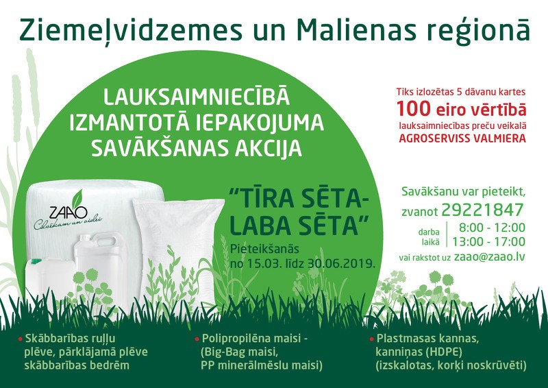 Notiks akcija lauksaimniekiem “Tīra sēta – laba sēta”