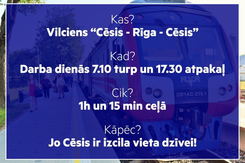 Starp Cēsīm un Rīgu sāks kursēt jauns ekspresvilciens