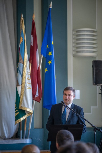 EK viceprezidents Valdis Dombrovskis viesojas Cēsīs