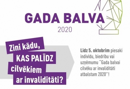 Aicina pieteikt balvai labdarus, kuri palīdz personām ar invaliditāti