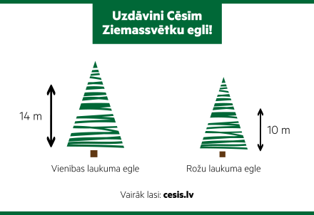 Iedzīvotāji aicināti palīdzēt atrast Cēsu Ziemassvētku egles