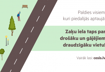 Aptaujā iedzīvotāji izvēlas gājējiem visdraudzīgāko Zaķu ielas pārbūves variantu