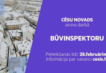 Aicinām darbā Cēsu novada būvvaldes būvinspektoru