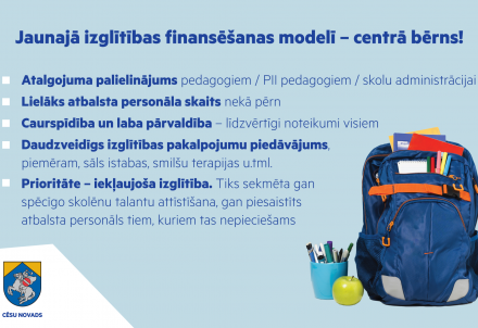 Jaunajā izglītības finansēšanas modelī – centrā bērns