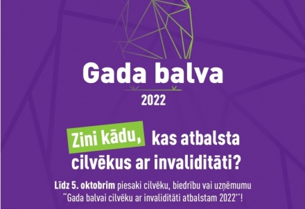 Jau astoto gadu notiks konkurss "Gada balva cilvēku ar invaliditāti atbalstam"