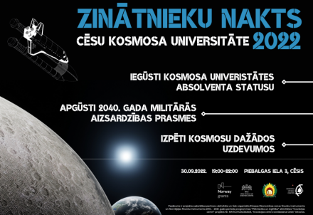 Zinātnieku naktī Cēsīs atvērsies Kosmosa universitāte