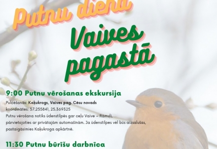 Vaives pagastā notiks Putnu diena