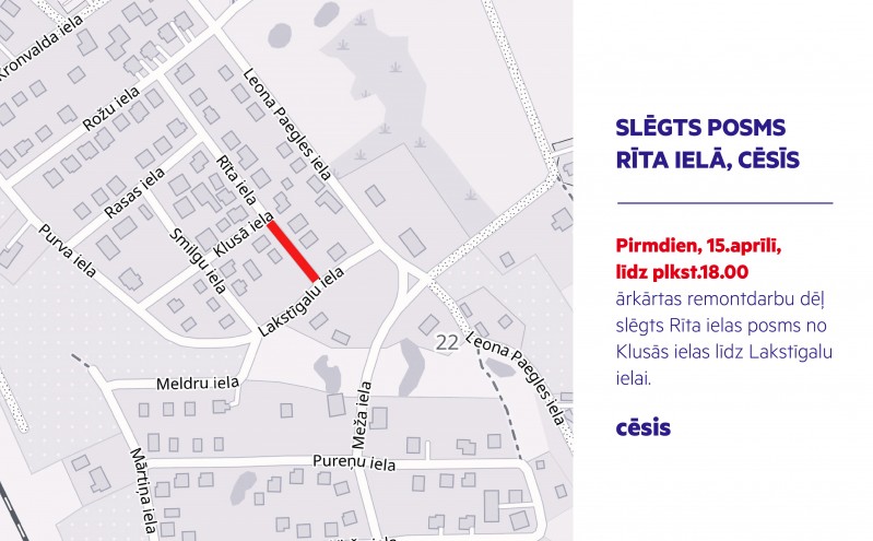 Ārkārtas remontdarbi Rīta ielā, Cēsīs