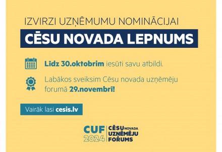 Aicinām izvirzīt uzņēmumu nominācijai "Cēsu novada lepnums"